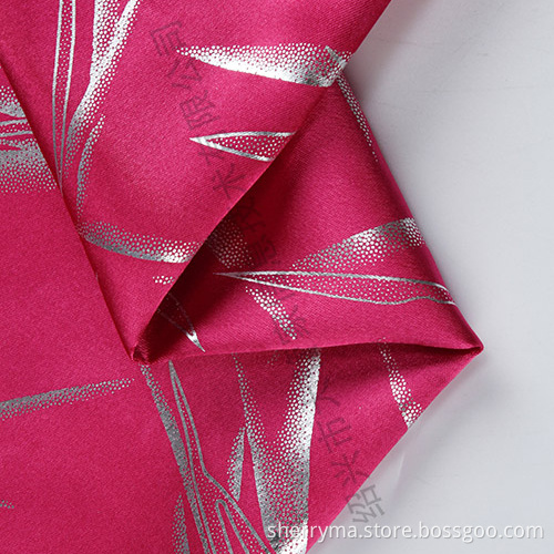 Satin print foil fashion weave fabric for dress